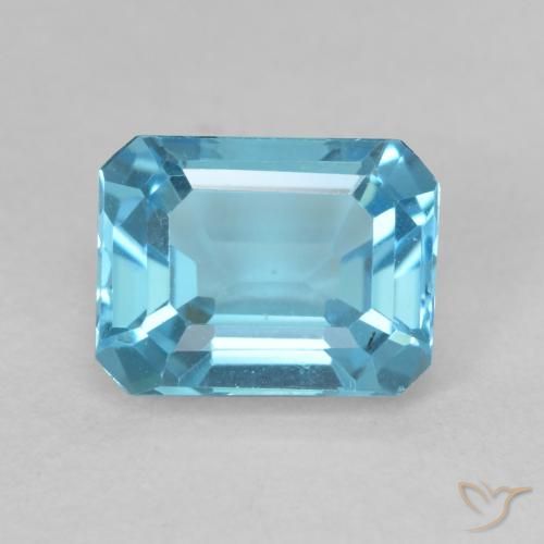 2.19ct طبيعي الأزرق السويسري توباز, قص الزمرد, VVS