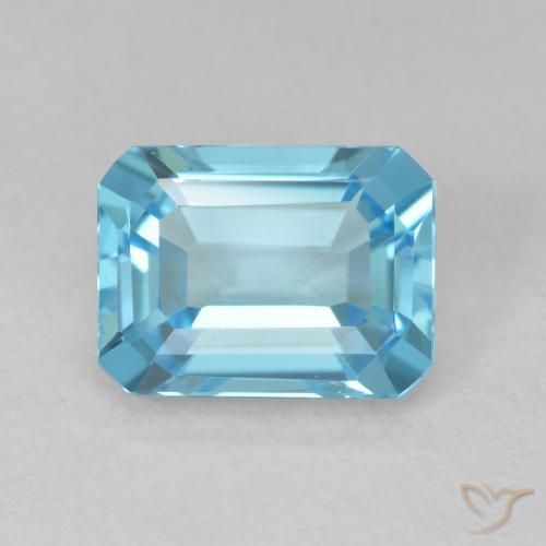 1.93ct طبيعي الأزرق السويسري توباز, قص الزمرد, VVS