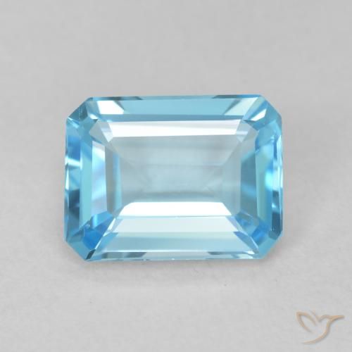 1.75ct طبيعي الأزرق السويسري توباز, قص الزمرد, VVS