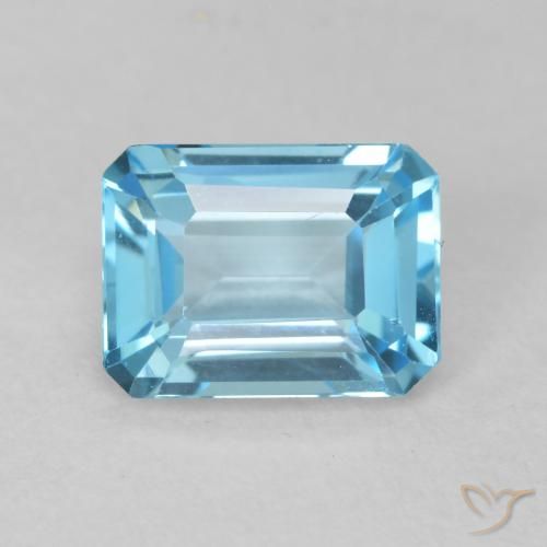 1.91ct طبيعي الأزرق السويسري توباز, قص الزمرد, VVS