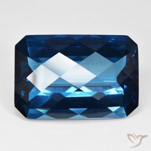 125.41ct طبيعي أزرق لندنى توباز, قص الزمرد, VVS