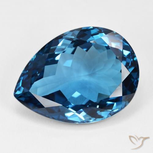 46.46ct طبيعي أزرق لندنى توباز, شكل الكمثرى, IF