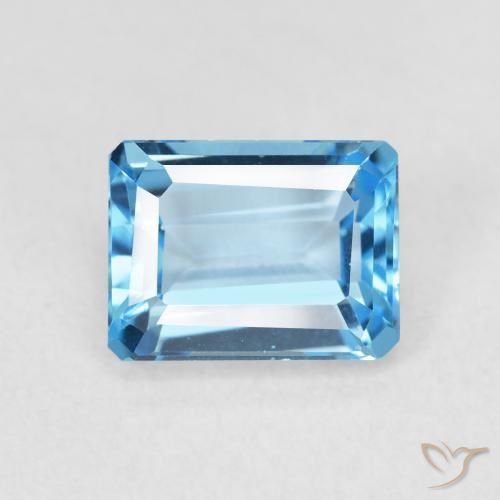 2.31ct طبيعي الأزرق السويسري توباز, قص الزمرد, VVS