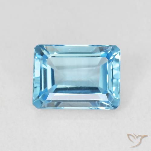 1.88ct طبيعي الأزرق السويسري توباز, قص الزمرد, VVS