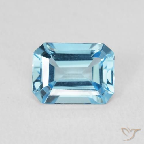 1.79ct طبيعي أزرق المايا غامق توباز, قص الزمرد, VVS