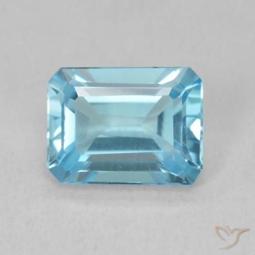 1.90ct طبيعي الأزرق السويسري توباز, قص الزمرد, VVS