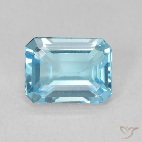 1.90ct طبيعي الأزرق السويسري توباز, قص الزمرد, VVS