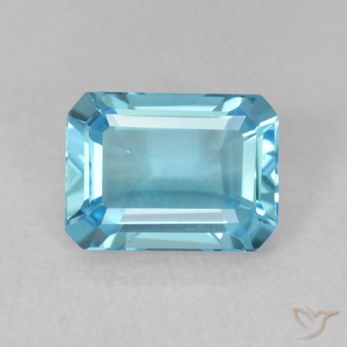 1.89ct طبيعي الأزرق السويسري توباز, قص الزمرد, VVS