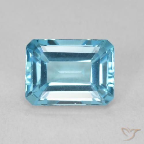 1.93ct طبيعي الأزرق السويسري توباز, قص الزمرد, VVS