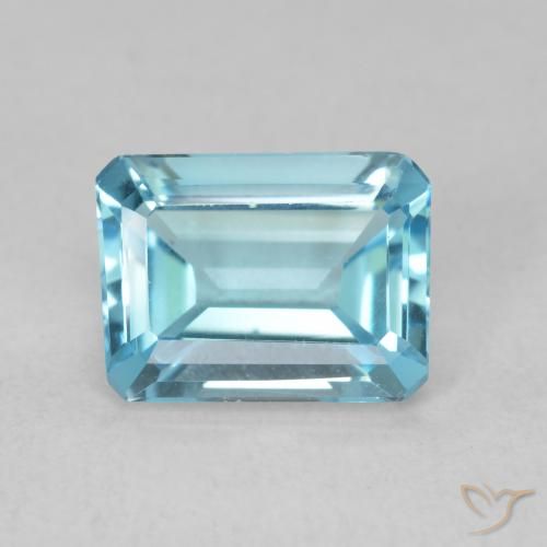1.83ct طبيعي الأزرق السويسري توباز, قص الزمرد, VVS