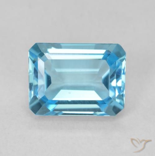 2.04ct طبيعي الأزرق السويسري توباز, قص الزمرد, VVS