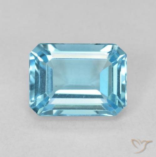 1.93ct طبيعي الأزرق السويسري توباز, قص الزمرد, VVS-VS