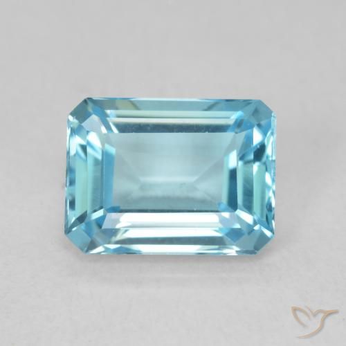 1.92ct طبيعي الأزرق السويسري توباز, قص الزمرد, VVS