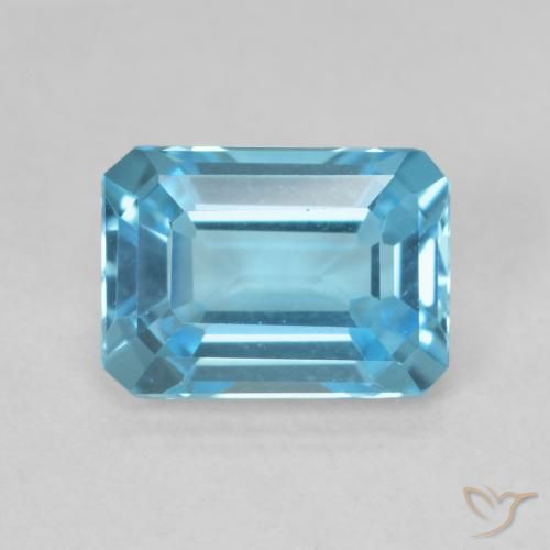 1.82ct طبيعي الأزرق السويسري توباز, قص الزمرد, VVS