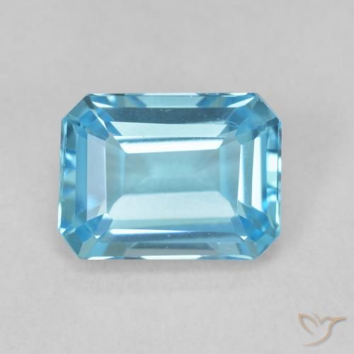 1.90ct طبيعي الأزرق السويسري توباز, قص الزمرد, VVS