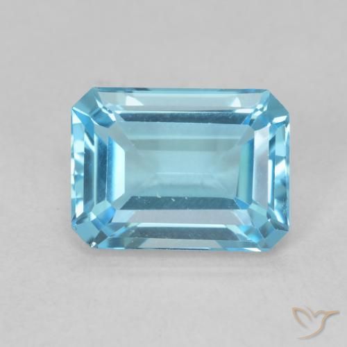 1.91ct طبيعي الأزرق السويسري توباز, قص الزمرد, VVS