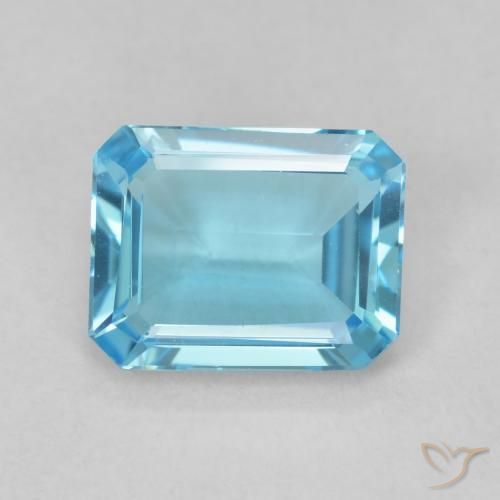 1.72ct طبيعي الأزرق السويسري توباز, قص الزمرد, VVS