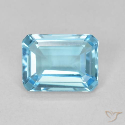 1.64ct طبيعي الأزرق السويسري توباز, قص الزمرد, VVS