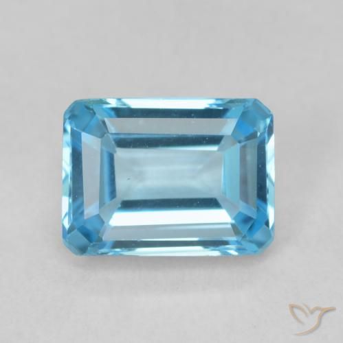 2.00ct طبيعي الأزرق السويسري توباز, قص الزمرد, VVS-VS