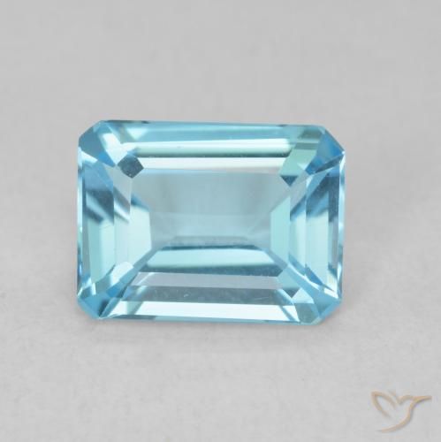 1.70ct طبيعي الأزرق السويسري توباز, قص الزمرد, VVS-VS