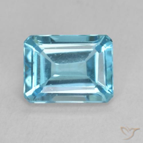 1.98ct طبيعي الأزرق السويسري توباز, قص الزمرد, VVS-VS
