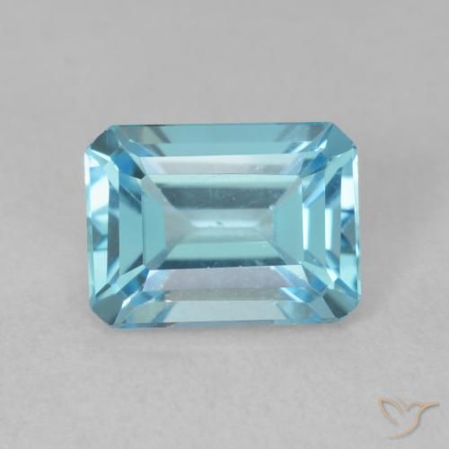 1.88ct طبيعي الأزرق السويسري توباز, قص الزمرد, VVS-VS