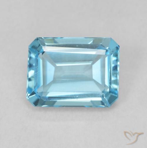 1.94ct طبيعي الأزرق السويسري توباز, قص الزمرد, VVS-VS