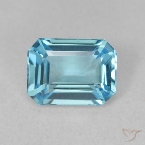 1.86ct طبيعي الأزرق السويسري توباز, قص الزمرد, VVS-VS