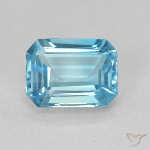 2.03ct طبيعي الأزرق السويسري توباز, قص الزمرد, VVS