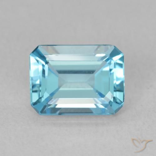 1.74ct طبيعي الأزرق السويسري توباز, قص الزمرد, VVS