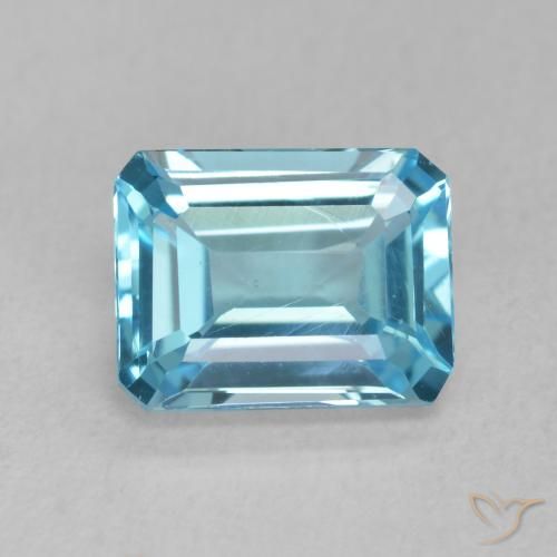 2.04ct طبيعي الأزرق السويسري توباز, قص الزمرد, قليلا جدا