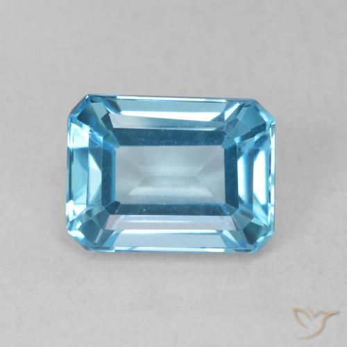 2.04ct طبيعي الأزرق السويسري توباز, قص الزمرد, VVS-VS