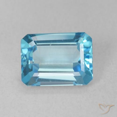 1.86ct طبيعي الأزرق السويسري توباز, قص الزمرد, VVS-VS