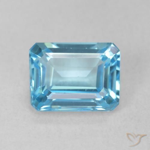 2.05ct طبيعي الأزرق السويسري توباز, قص الزمرد, VVS-VS