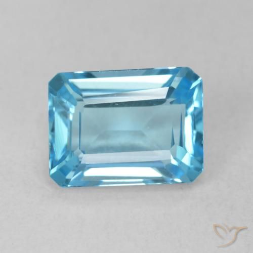 2.06ct طبيعي الأزرق السويسري توباز, قص الزمرد, VVS-VS