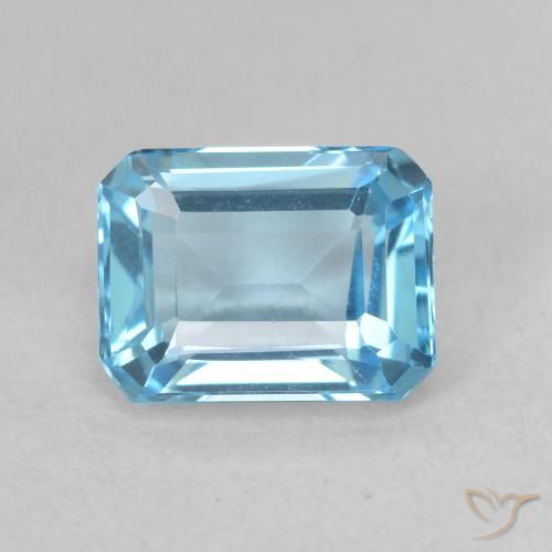 2.11ct طبيعي الأزرق السويسري توباز, قص الزمرد, VVS