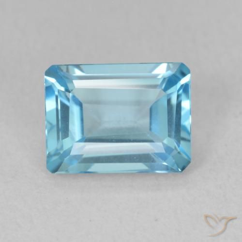 1.91ct طبيعي الأزرق السويسري توباز, قص الزمرد, VVS