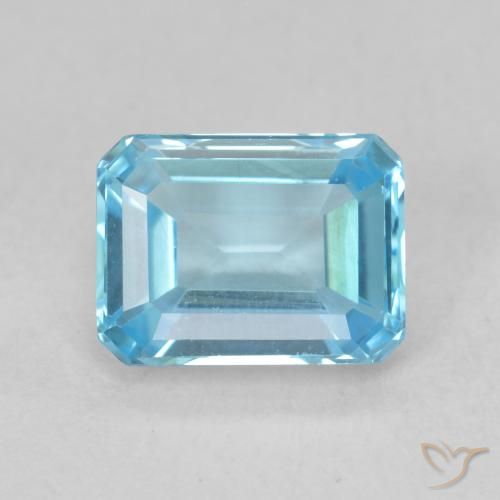 2.11ct طبيعي الأزرق السويسري توباز, قص الزمرد, VVS