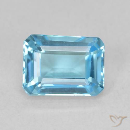 2.09ct طبيعي الأزرق السويسري توباز, قص الزمرد, VVS