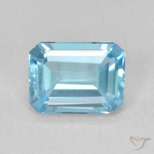 1.74ct طبيعي الأزرق السويسري توباز, قص الزمرد, VVS