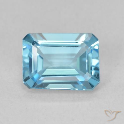1.94ct طبيعي الأزرق السويسري توباز, قص الزمرد, VVS