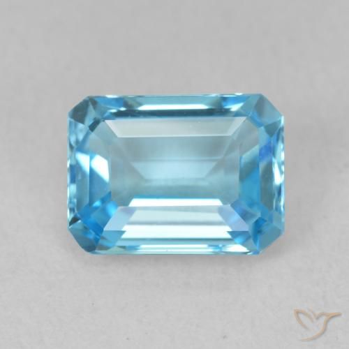 2.05ct طبيعي الأزرق السويسري توباز, قص الزمرد, VVS