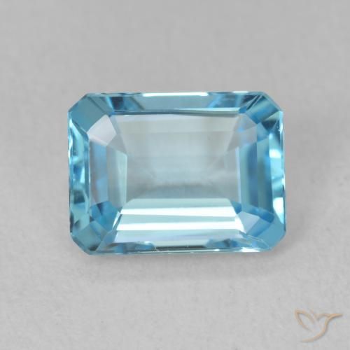 1.76ct طبيعي الأزرق السويسري توباز, قص الزمرد, VVS