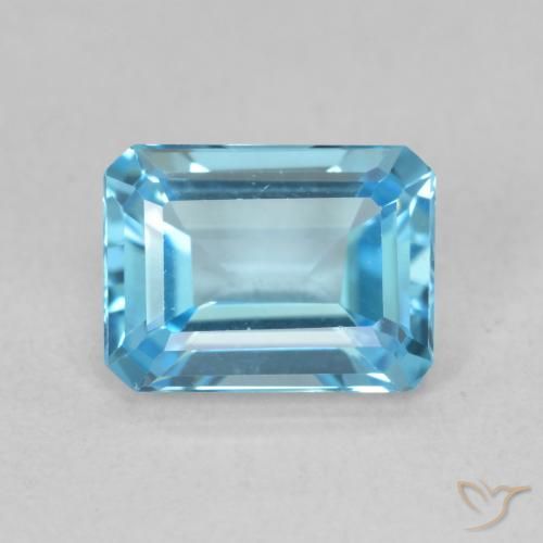 1.85ct طبيعي الأزرق السويسري توباز, قص الزمرد, VVS