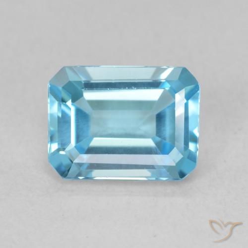1.93ct طبيعي الأزرق السويسري توباز, قص الزمرد, VVS