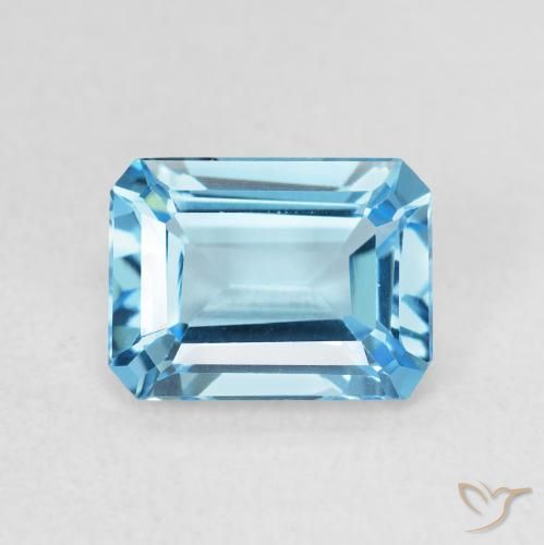 1.84ct طبيعي الأزرق السويسري توباز, قص الزمرد, VVS
