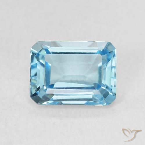 1.93ct طبيعي الأزرق السويسري توباز, قص الزمرد, VVS