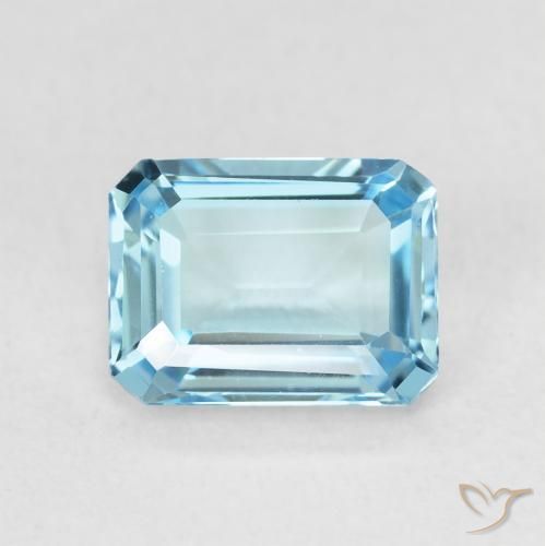 1.98ct طبيعي الأزرق السويسري توباز, قص الزمرد, VVS