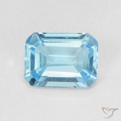 1.88ct طبيعي الأزرق السويسري توباز, قص الزمرد, VVS