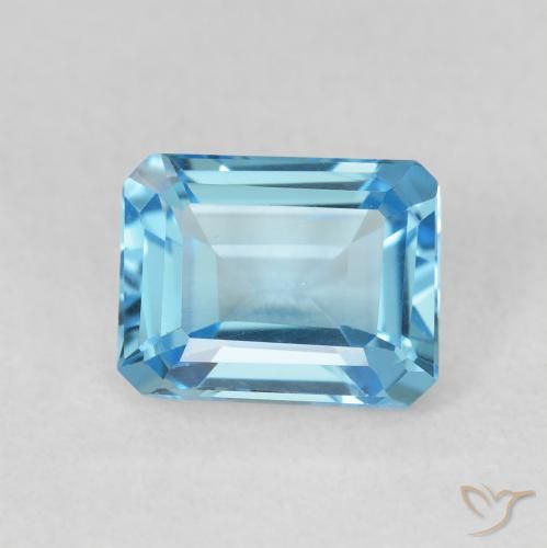 2.00ct طبيعي الأزرق السويسري توباز, قص الزمرد, VVS